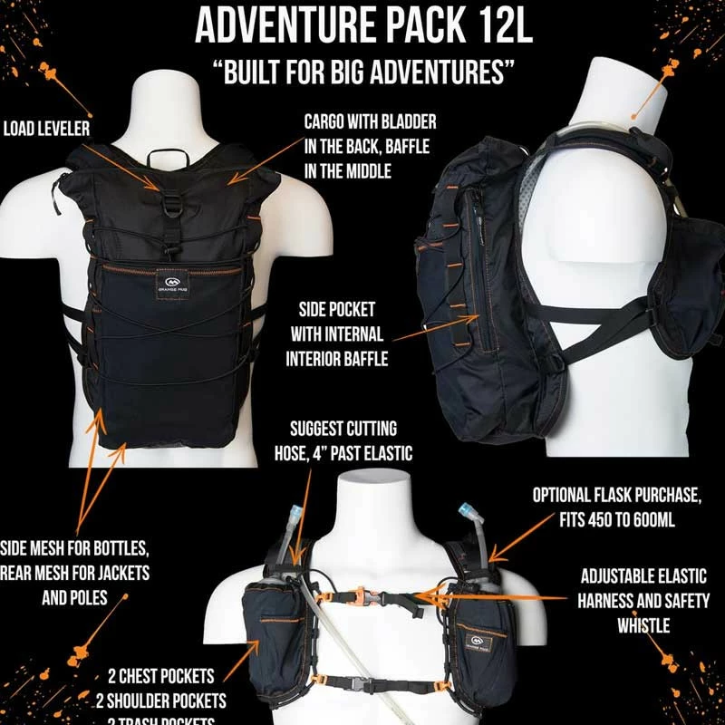 Orange Mud Adventure Pack Schwarz 12 Liter Trailrunning- Und Bike-Rucksack Inkl. Trinksystem / Trink 4 Orange Mud Adventure Pack Schwarz 12 Liter Trailrunning- Und Bike-Rucksack Inkl. Trinksystem / Trink – Bild 2